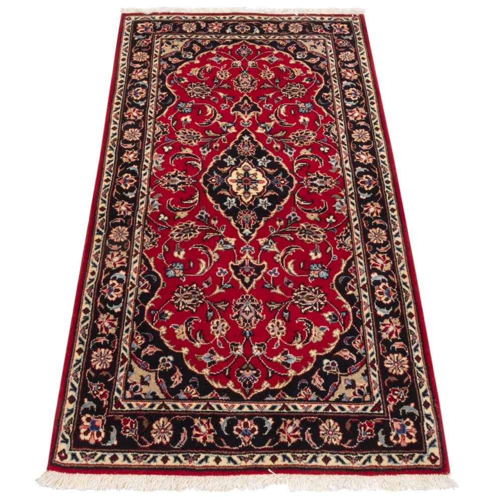 Hand-Knotted Persian Yazd Laki Rug (Classical Floral Medallion) – Red Wool