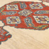 Authentic Hand-Knotted Persian Gabbeh Rug - Geometric Riz Mahi Design in Cream Wool