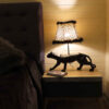 Black Ceramic Tiger Sculptural Novelty Table Lamp