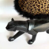Black Ceramic Tiger Sculptural Novelty Table Lamp