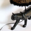 Black Ceramic Tiger Sculptural Novelty Table Lamp