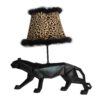 Black Ceramic Tiger Sculptural Novelty Table Lamp