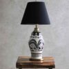 Handcrafted Classic Ceramic Vase Table Lamp with Fabric Shade