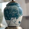 Ceramic Vase Table Lamp Handcrafted with Fabric Shade Fahim