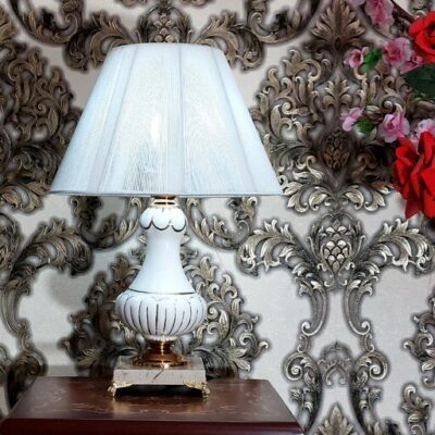 Handcrafted Classic Ceramic Vase Table Lamp with Fabric Shade