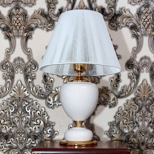 Handcrafted Classic Ceramic Vase Table Lamp with Fabric Shade