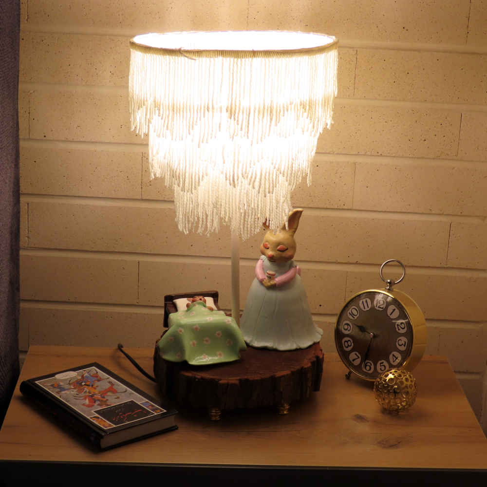 Handmade Ceramic Rabbit Sculptural Novelty Table Lamp