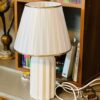 Handcrafted Ceramic Table Lamp - Luna Minimalist Fabric Shade