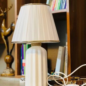 Handcrafted Ceramic Table Lamp – Luna Minimalist Fabric Shade
