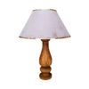 Handcrafted Minimalist Urn-Shaped Wooden Table Lamp with Velvet Shade