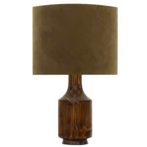 Handcrafted Minimalist Urn-Shaped Wooden Table Lamp with Drum Shade