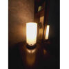 Minimalist Cylindrical Wooden Table & Bedside Lamp with White Shade