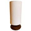 Minimalist Cylindrical Wooden Table & Bedside Lamp with White Shade