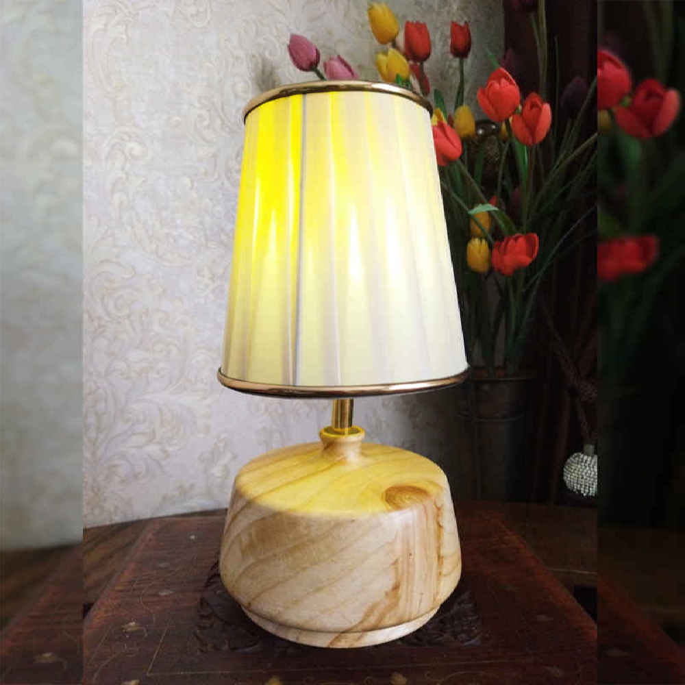 Handcrafted Classic Spherical Wooden Table Lamp