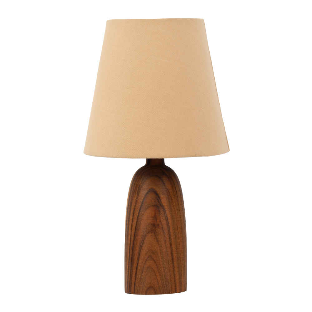 Accent Wooden Table Lamp Handcrafted Cream Mana