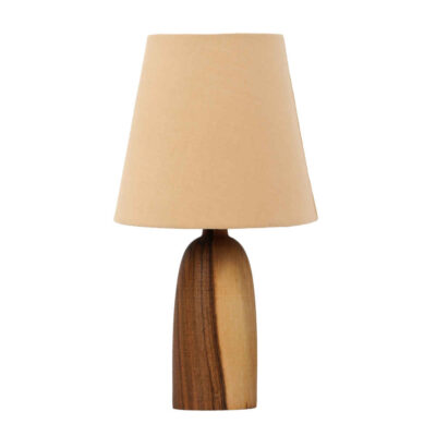 Handcrafted Minimalist Urn-Shaped Wooden Table Lamp