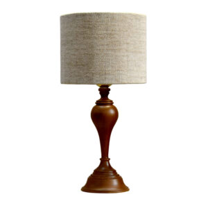 Accent Wooden Table Lamp Handcrafted Cream Narvan