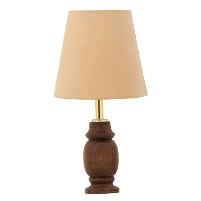 Handcrafted Minimalist Urn-Shaped Wooden Table Lamp