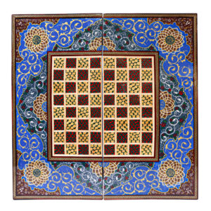 Persian Wooden Marquetry Chess Board Model Shamseh