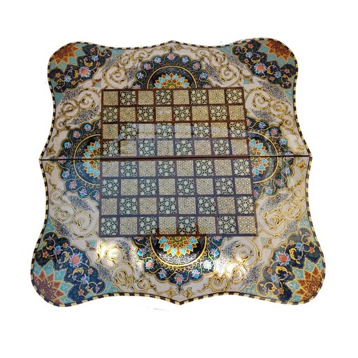 Handcrafted Persian Sina Floral Wooden Marquetry Chess Board
