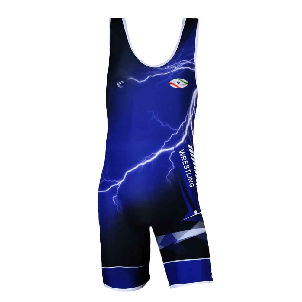 Men’s Iranian Sleeveless Wrestling Singlet Model WPSblu