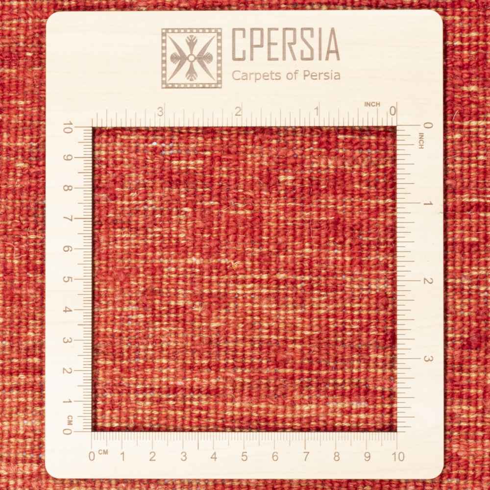 Handwoven Persian Minimalist Gabbeh Rug – Solid Red Wool