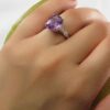 Purple Amethyst Silver Ring For Women Mahshid