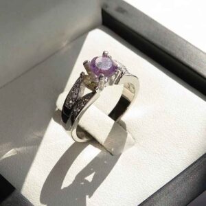 Purple Amethyst Silver Ring For Women Sanaz