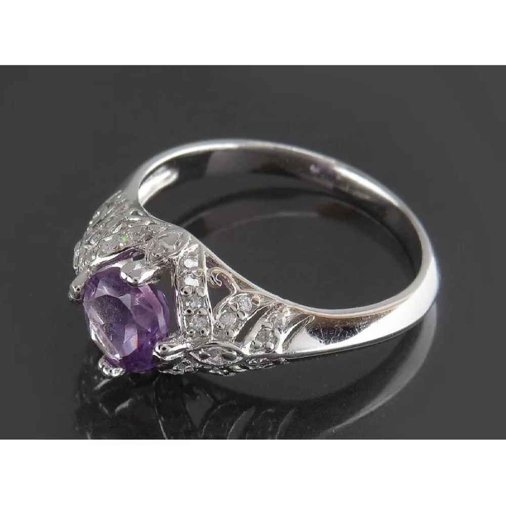 Purple Amethyst Silver Ring For Women Sahar