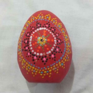 Decorative Hand Painted Pottery Egg – Red Bita