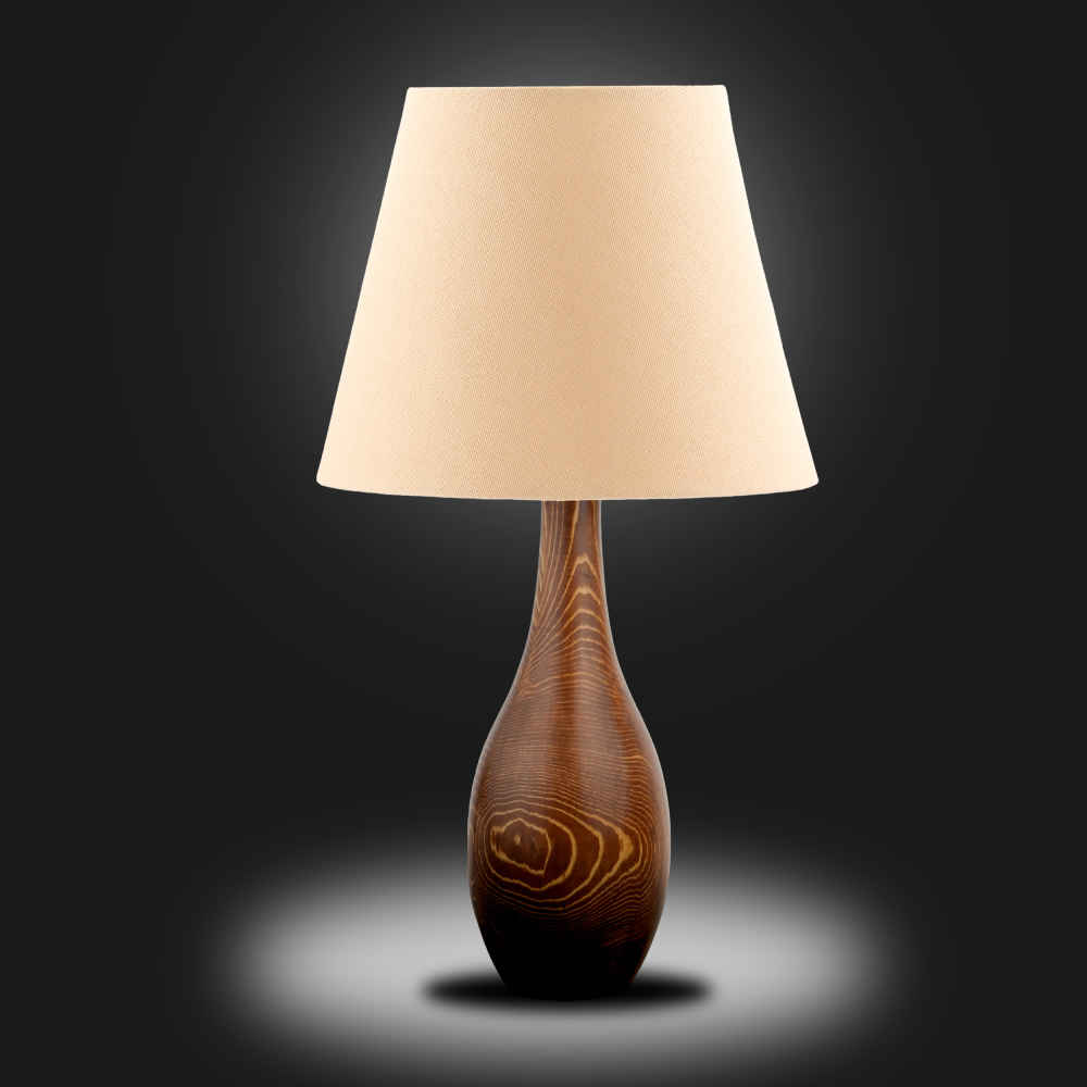 Set of 2 Handcrafted Minimalist Urn-Shaped Wooden Table Lamps