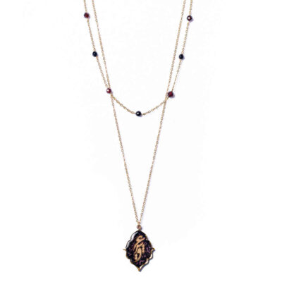 Persian Gold-Plated Necklace with Garnet – Jani Love Design