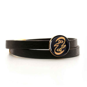 Persian Leather Bracelet for Men and Women – Black Hich