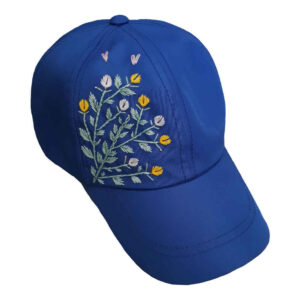 Women’s Blue Baseball Cap with Embroidered Detail – Model Sara
