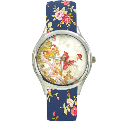 Women’s Floral Liberty Bohemian Fabric Tie Scarf Watch – Butterfly