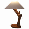 Rustic Fantasy Log-Shaped Wooden Table Lamp