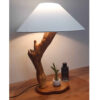 Rustic Fantasy Log-Shaped Wooden Table Lamp