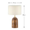 Handcrafted Minimalist Urn-Shaped Wooden Table Lamp