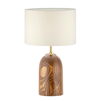 Handcrafted Minimalist Urn-Shaped Wooden Table Lamp