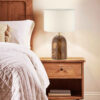 Handcrafted Minimalist Urn-Shaped Wooden Table Lamp