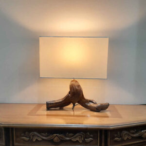 Rustic Wooden Log Table Lamp Handcrafted Fantasy Karismatic