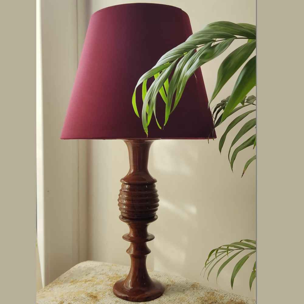 Handcrafted Classic Turned Wooden Table Lamp
