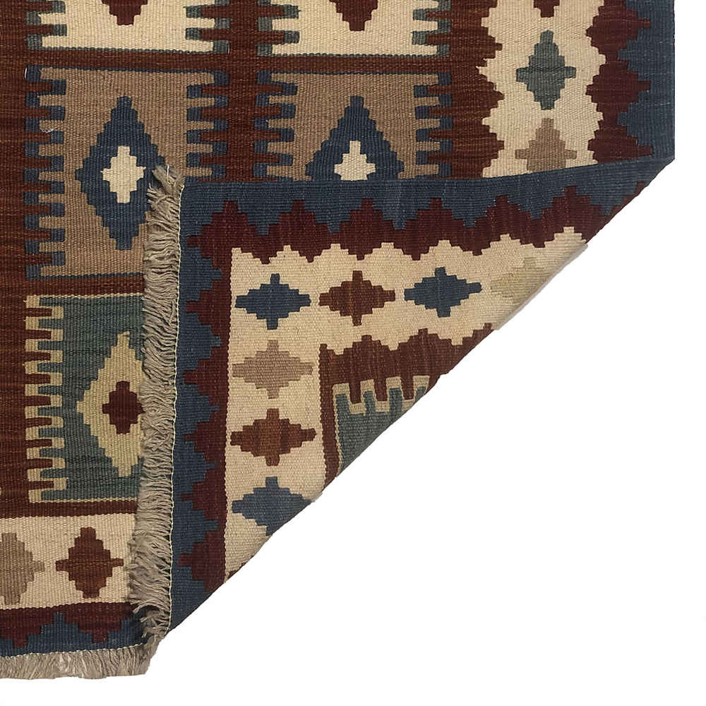 Firuzabad Alvan Geometric Kilim Rug – Authentic Handwoven Persian Wool