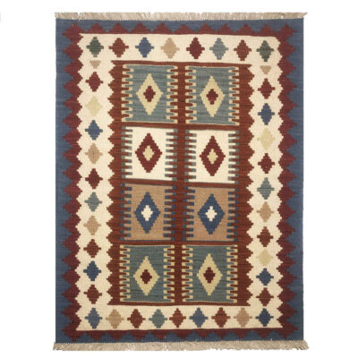Firuzabad Alvan Geometric Kilim Rug - Authentic Handwoven Persian Wool
