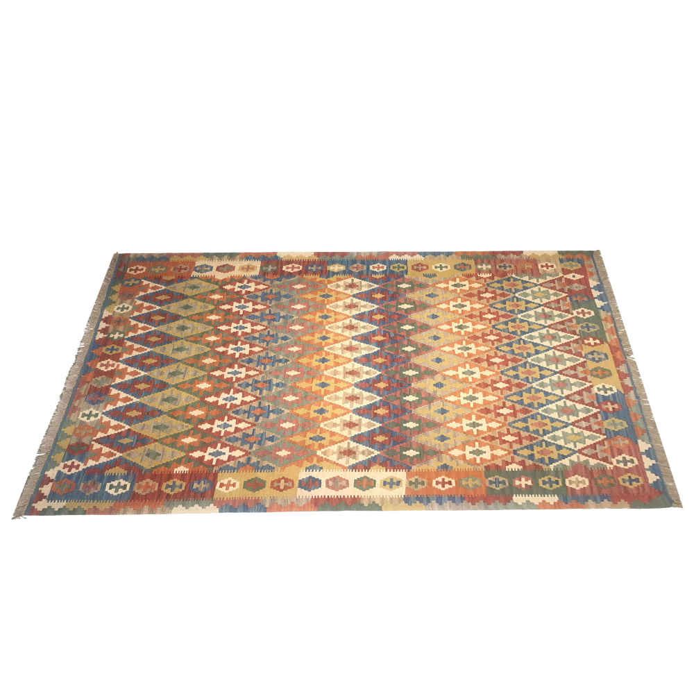 Firuzabad Elahe Geometric Kilim Rug – Authentic Handwoven Persian Wool