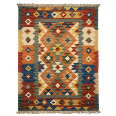 Firuzabad Elyas Geometric Kilim Rug - Authentic Handwoven Persian Wool