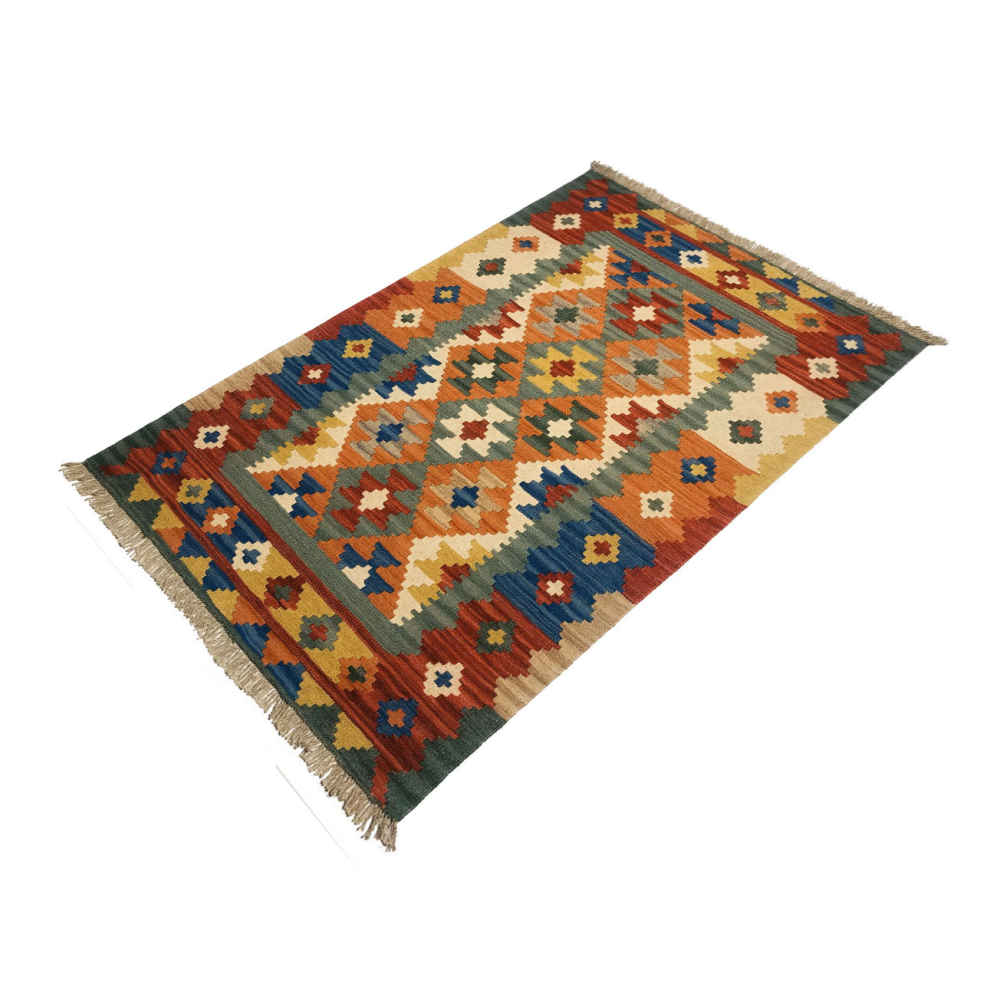 Firuzabad Elyas Geometric Kilim Rug – Authentic Handwoven Persian Wool