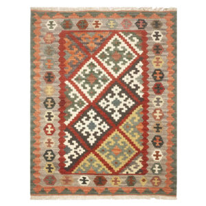 Firuzabad Hanan Geometric Kilim Rug – Authentic Handwoven Persian Wool