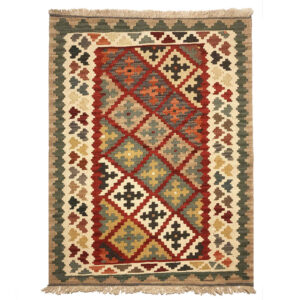 Firuzabad Haroon Geometric Kilim Rug – Authentic Handwoven Persian Wool