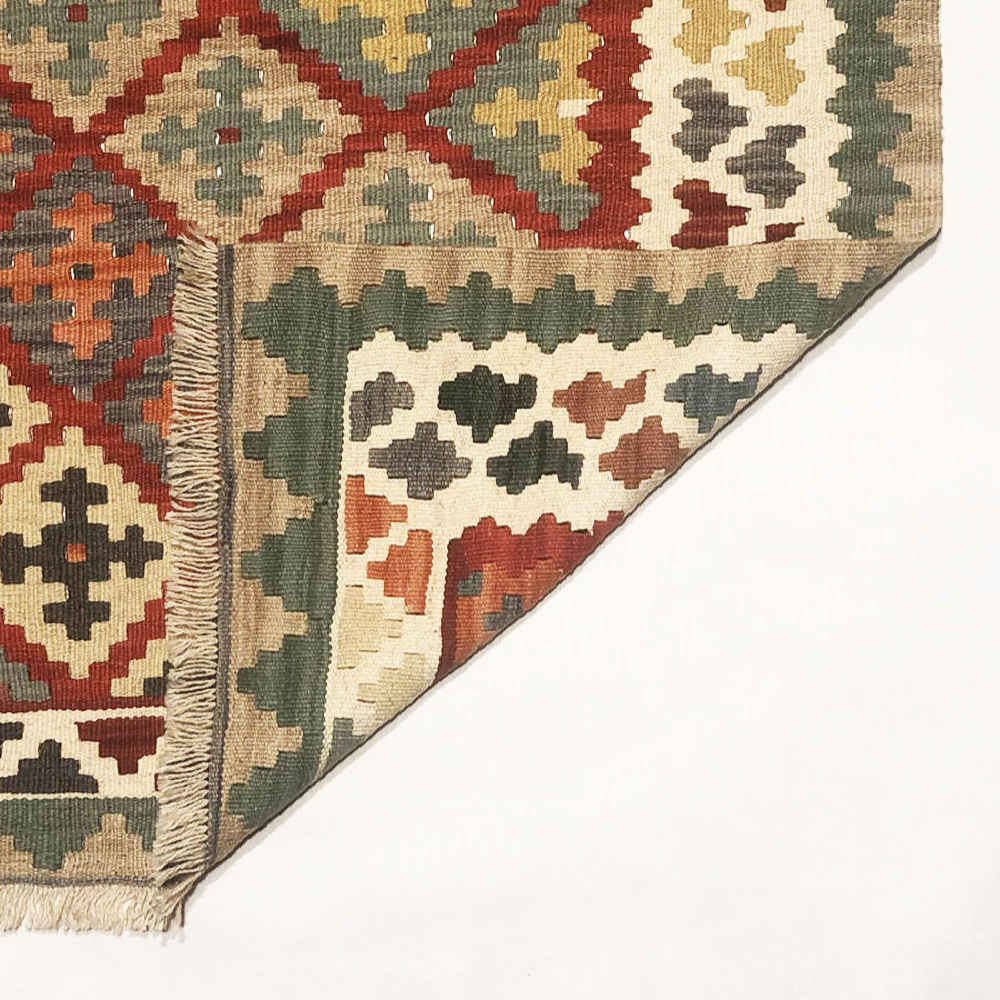 Firuzabad Haroon Geometric Kilim Rug – Authentic Handwoven Persian Wool